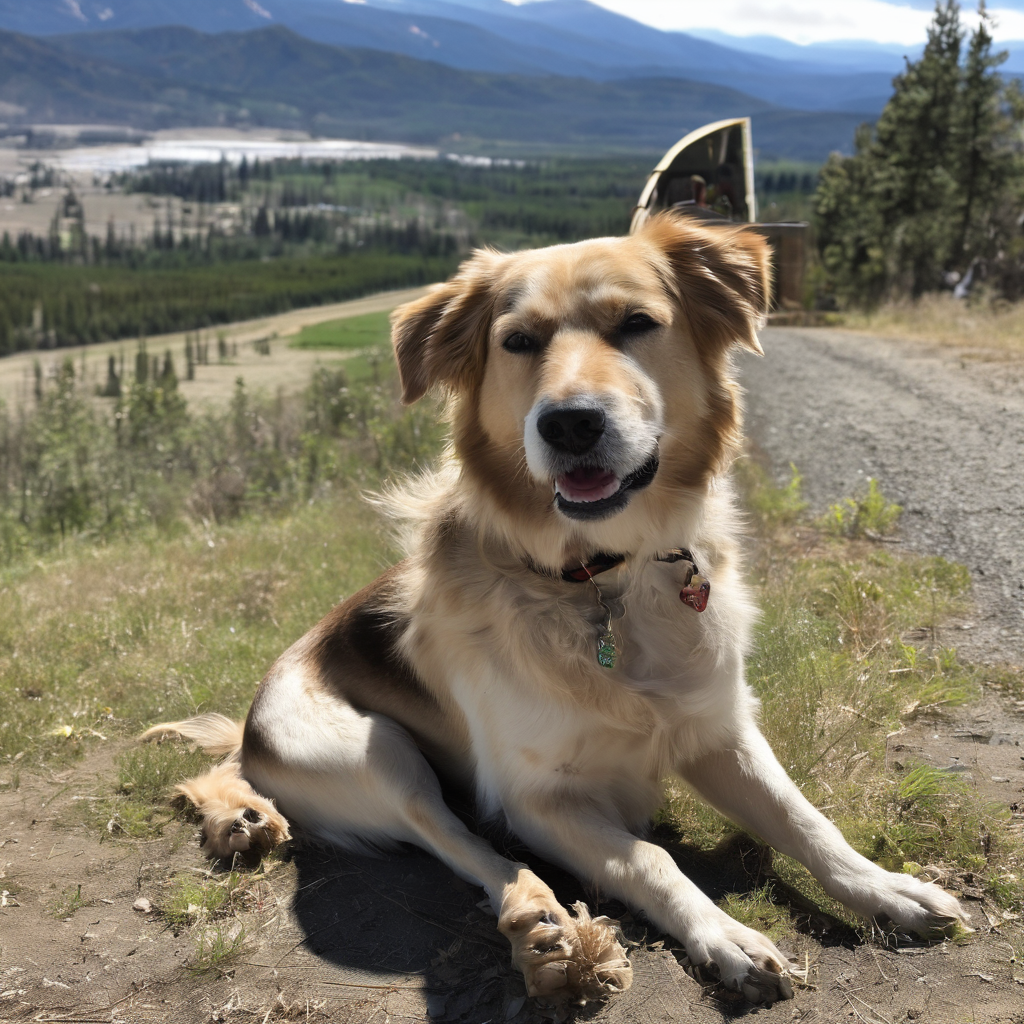 Hund macht Pause während der Fahrt