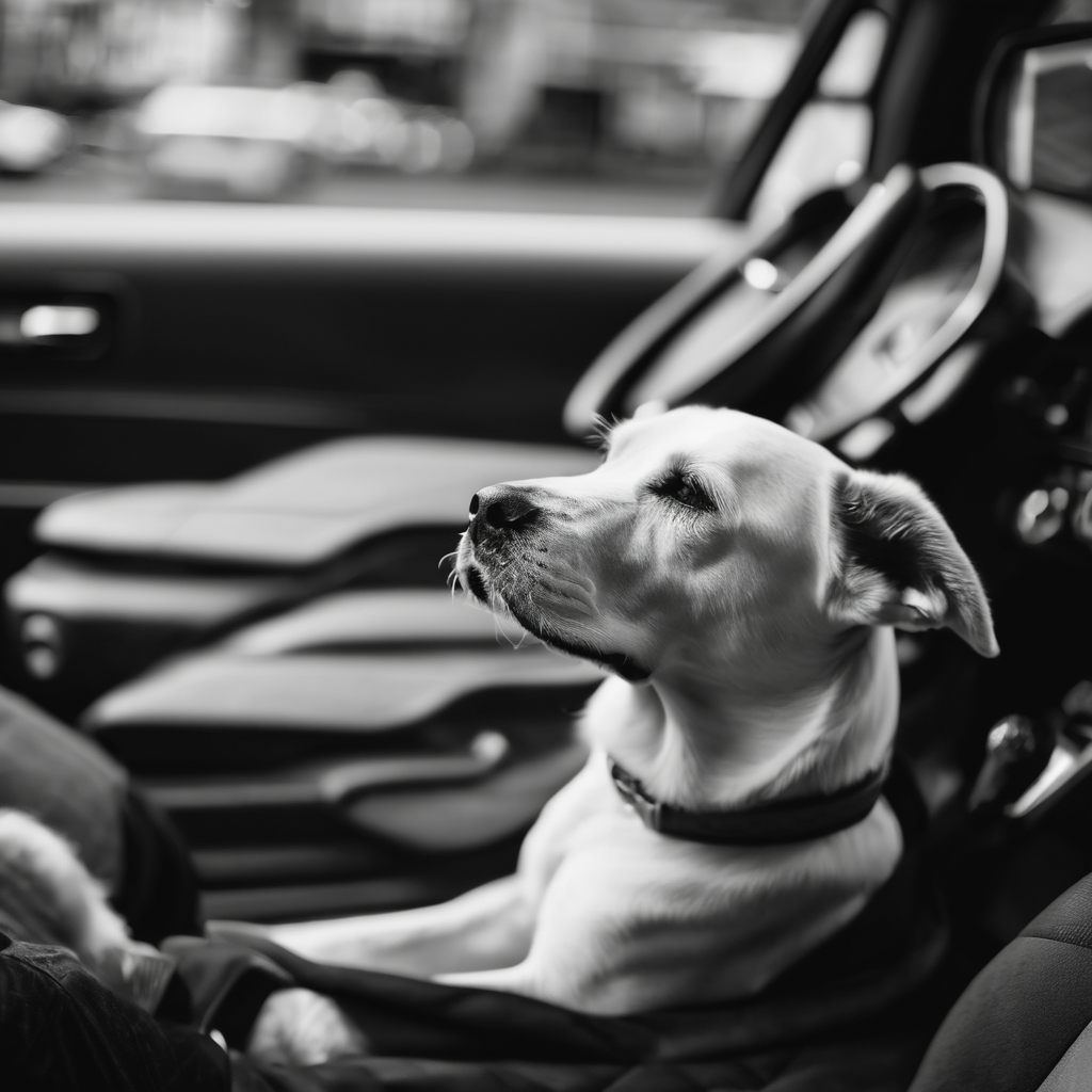 Hund entspannt im Auto