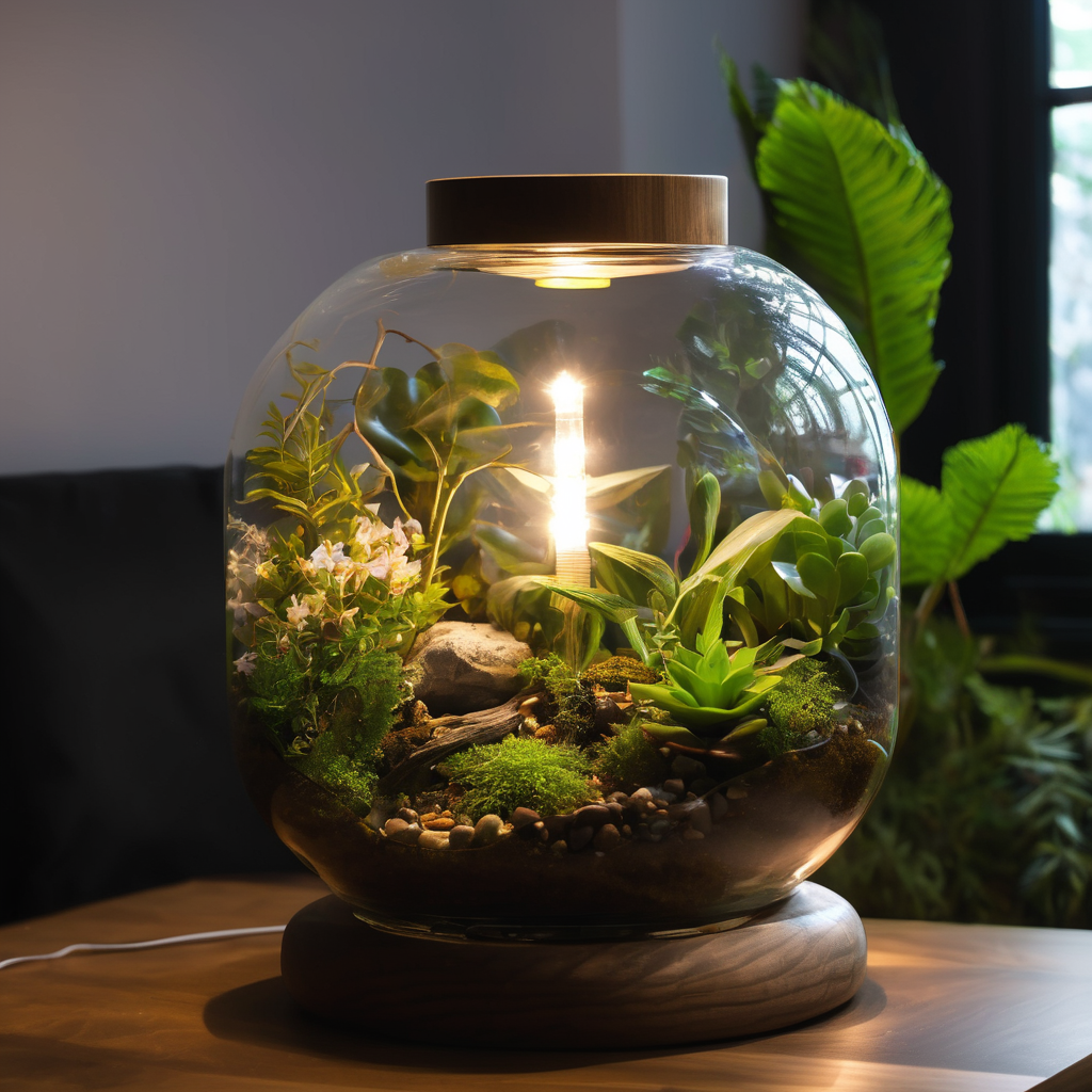 Terrarium mit Beleuchtung