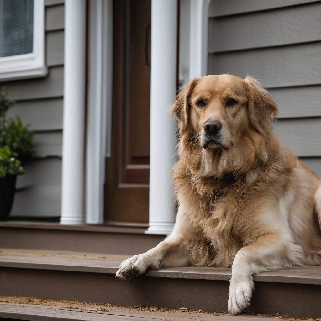 Hund bewacht das Haus