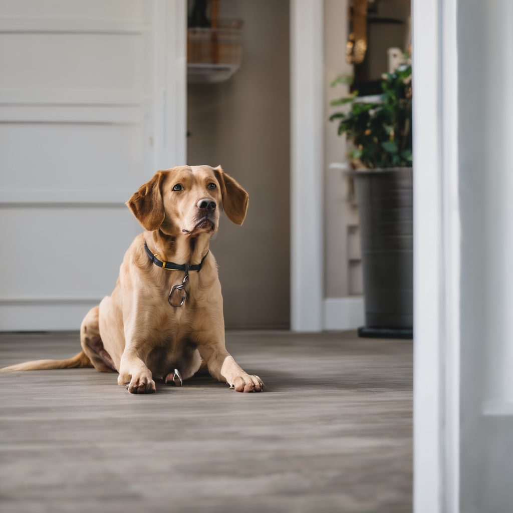 Hund wartet darauf, Gassi zu gehen