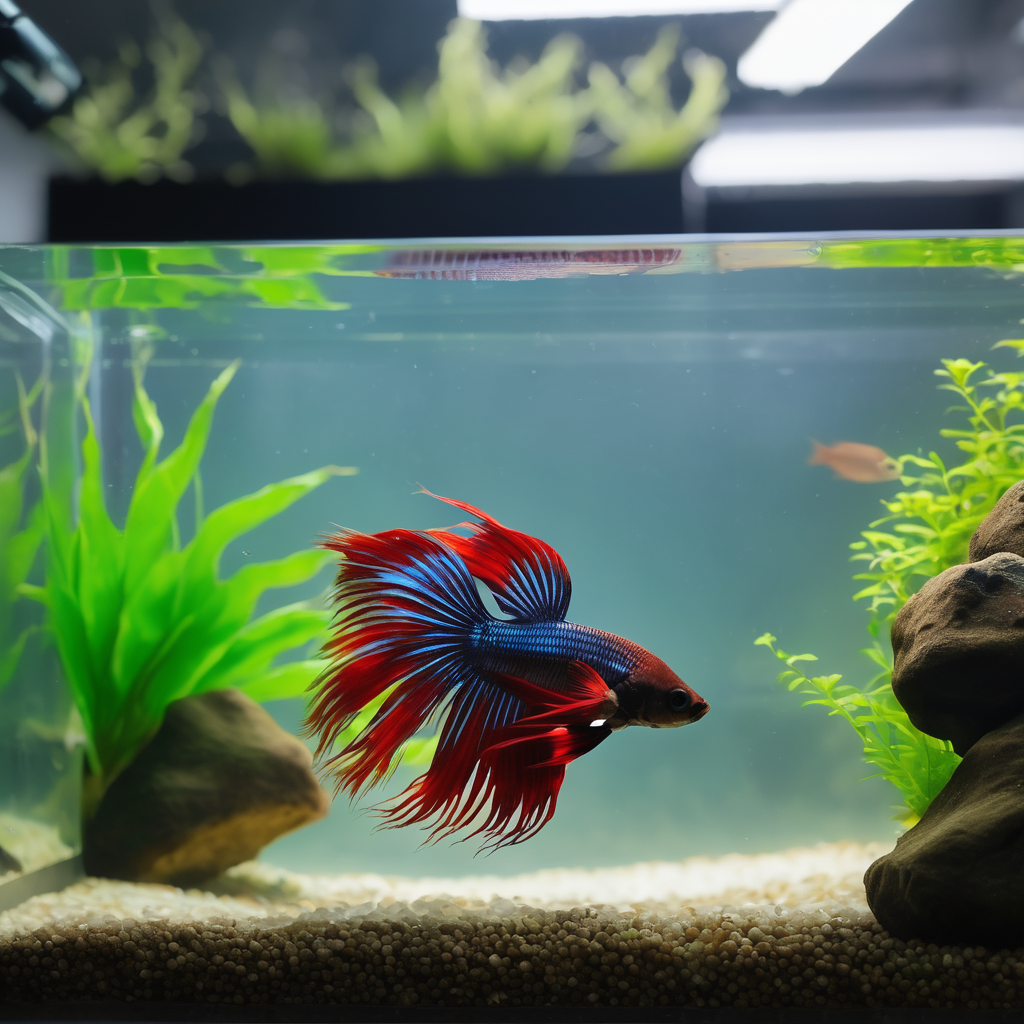 Entspannende Szene mit Betta Splendens