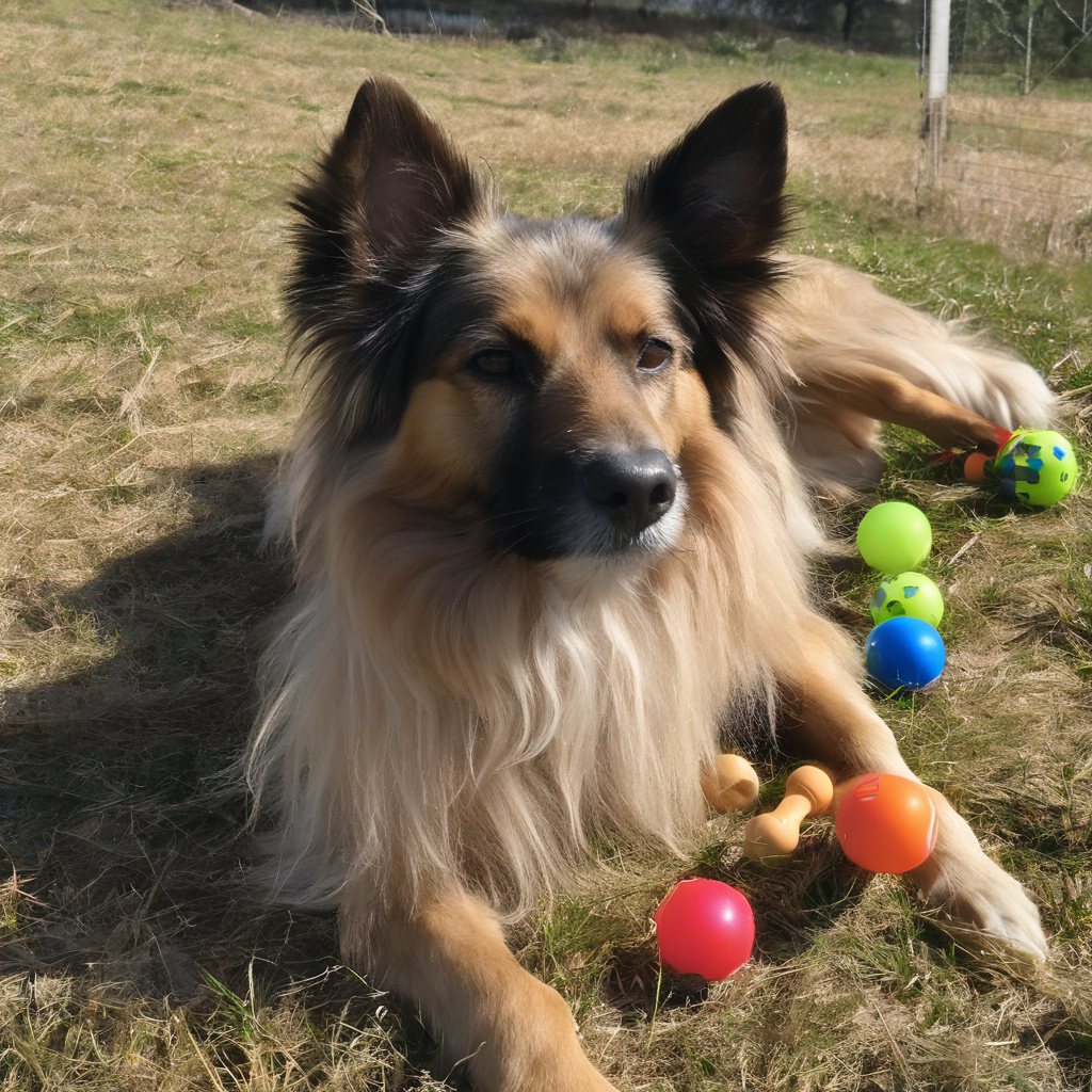 Hund mit Spielzeug