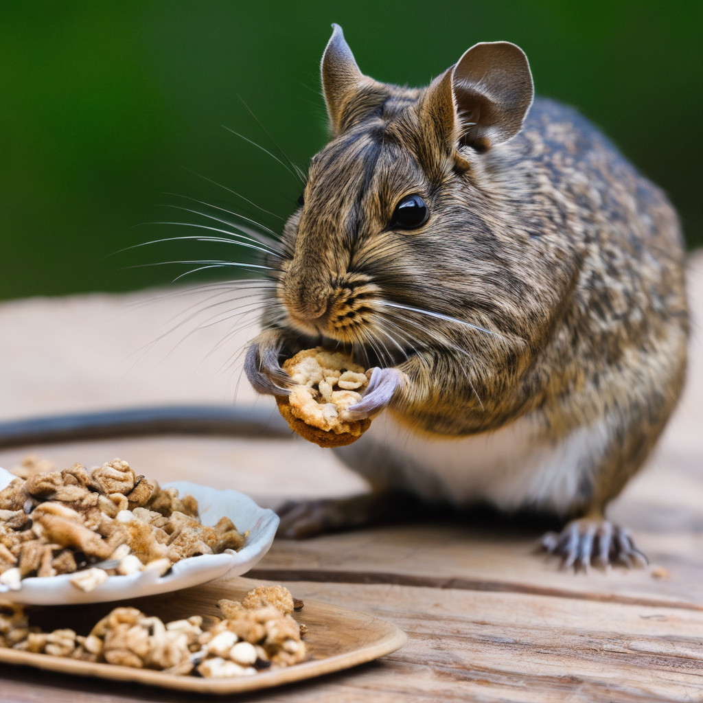 Degu eating treats