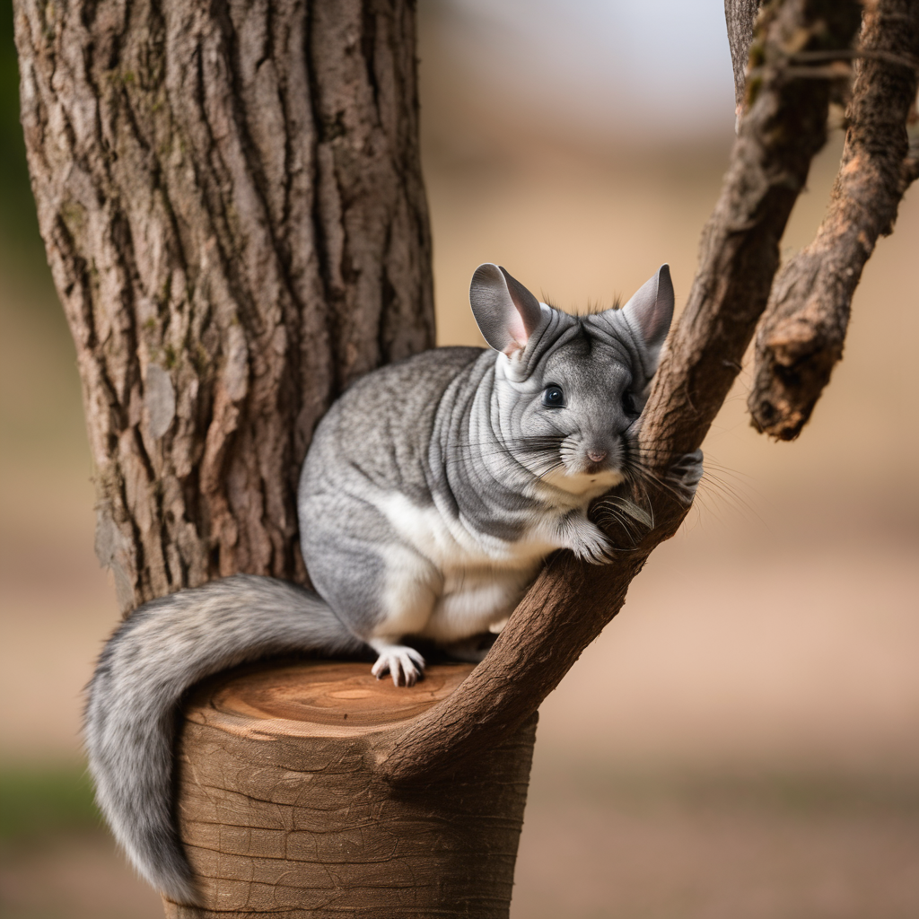 Chinchilla mit Kletterbaum