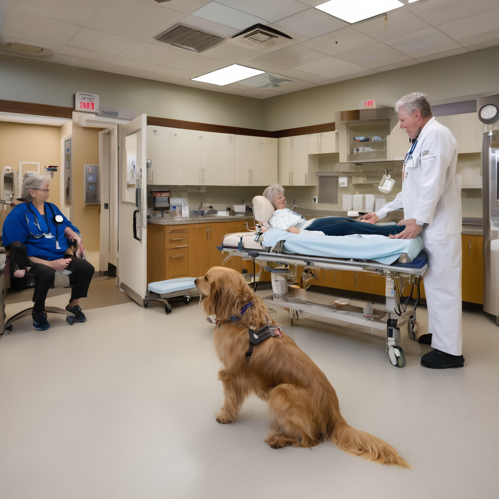 Therapiehund im Krankenhaus